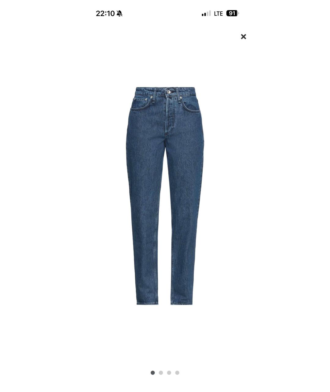 RAG & BONE Темно-синие хлопковые прямые джинсы, фото 9