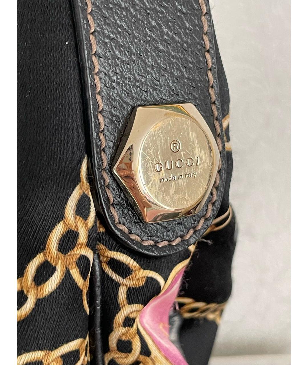 GUCCI Черная шелковая сумка через плечо, фото 3