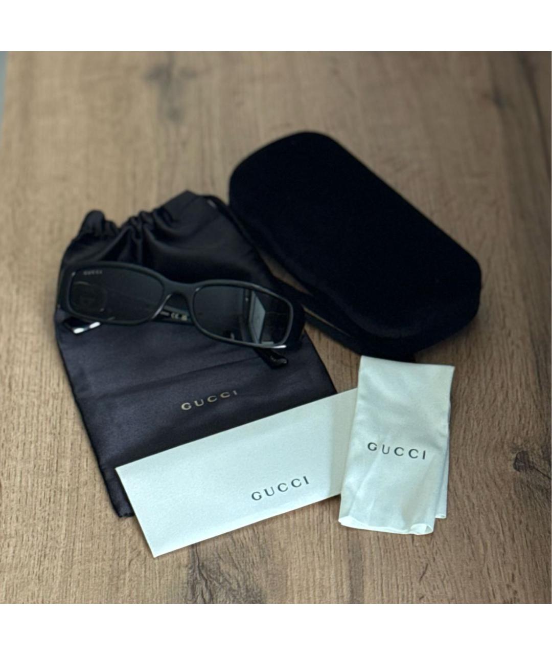 GUCCI Черные пластиковые солнцезащитные очки, фото 4