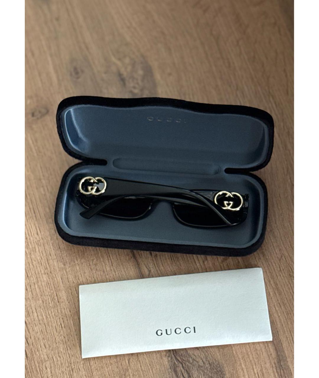 GUCCI Черные пластиковые солнцезащитные очки, фото 3
