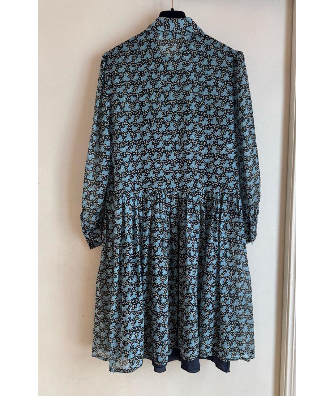 PHILOSOPHY DI LORENZO SERAFINI Голубое полиэстеровое повседневное платье, фото 5