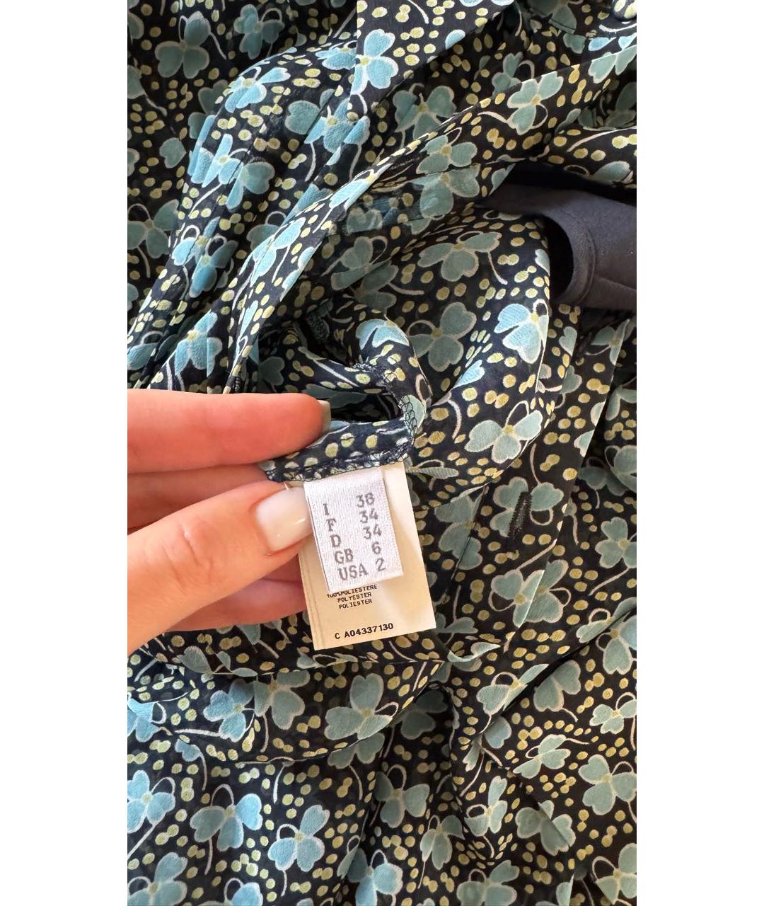 PHILOSOPHY DI LORENZO SERAFINI Голубое полиэстеровое повседневное платье, фото 7