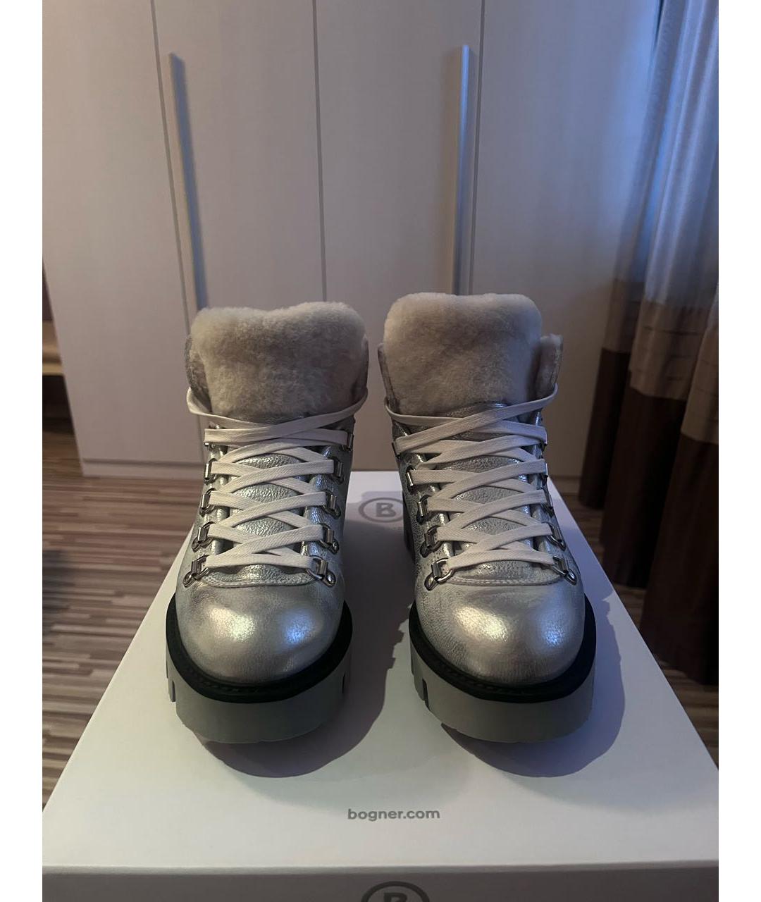 BOGNER Серебряные кожаные ботинки, фото 3