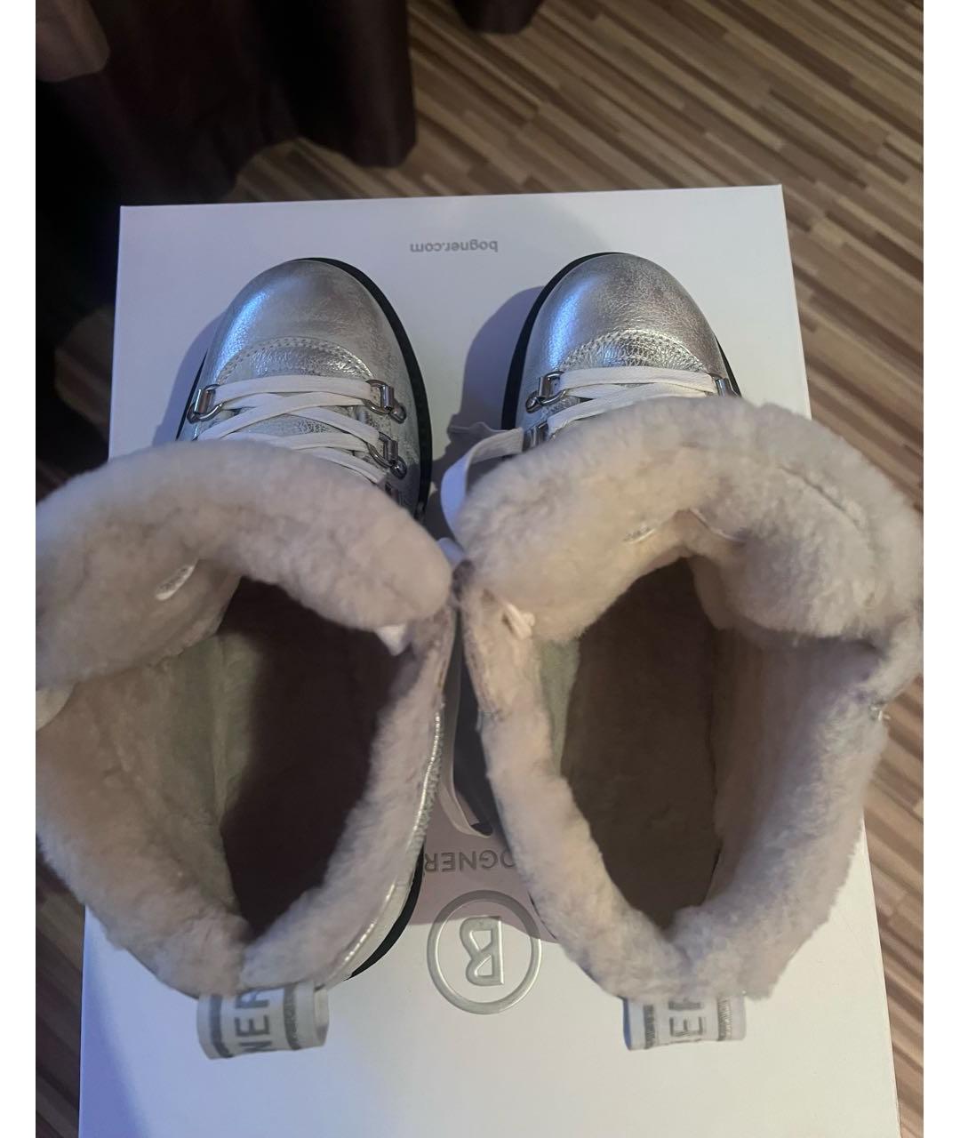 BOGNER Серебряные кожаные ботинки, фото 4