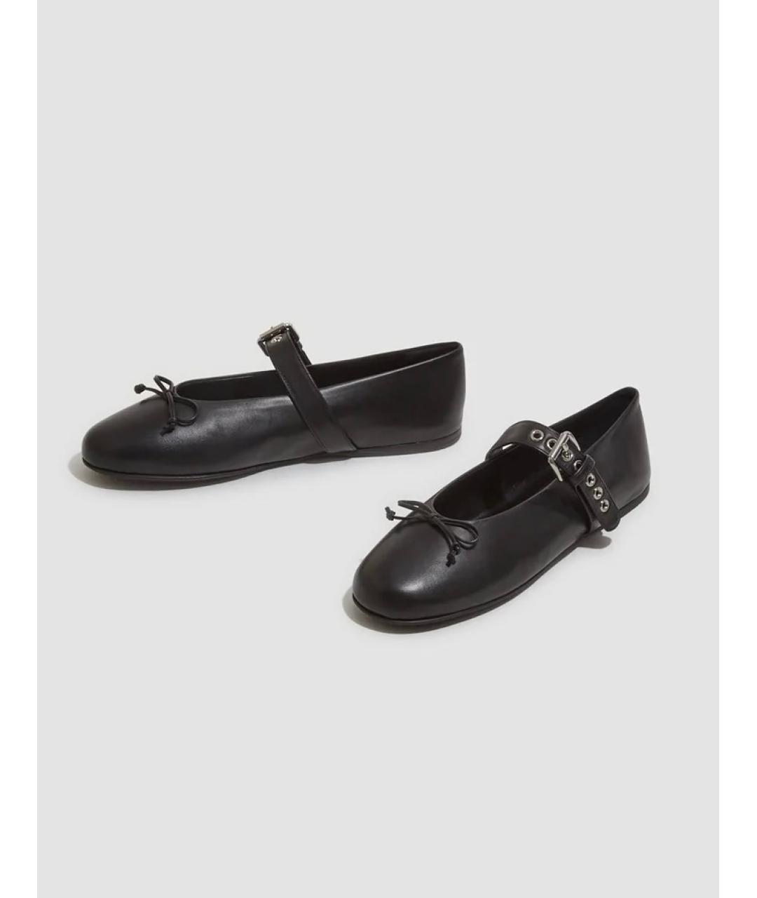 MIU MIU Черные кожаные балетки, фото 3