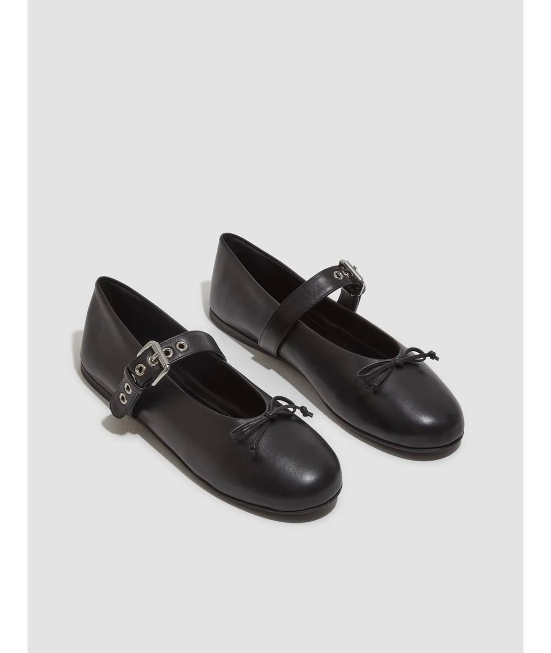 MIU MIU Черные кожаные балетки, фото 2
