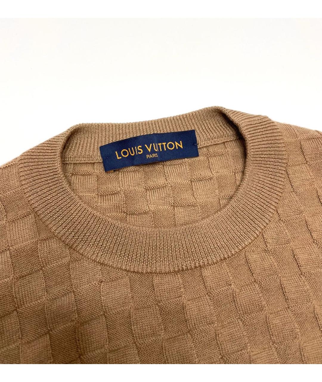 LOUIS VUITTON Коричневый шерстяной джемпер / свитер, фото 3