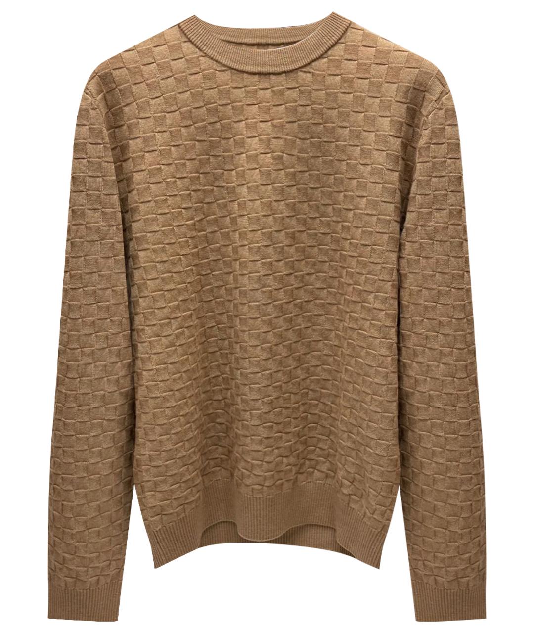 LOUIS VUITTON Коричневый шерстяной джемпер / свитер, фото 1