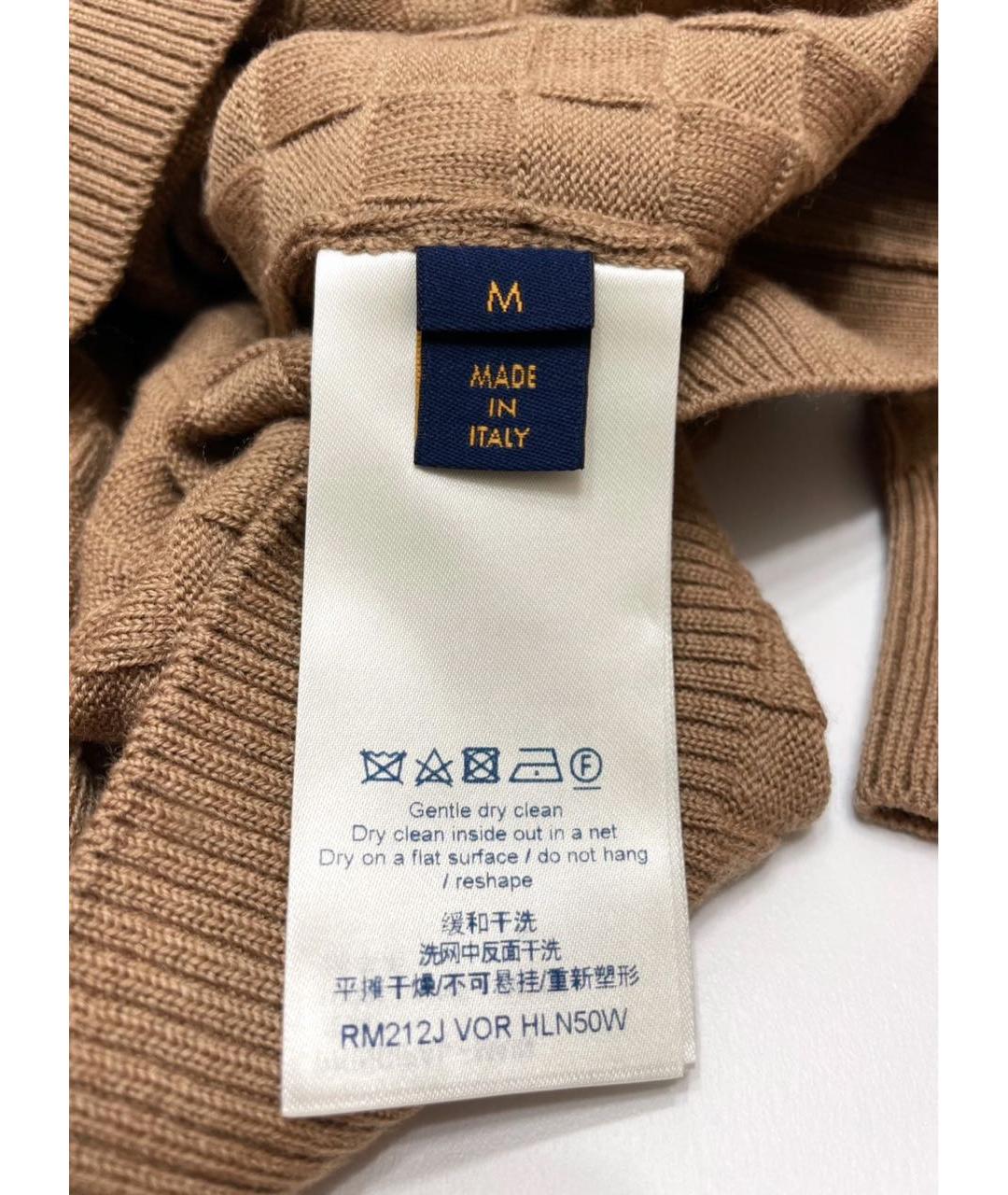 LOUIS VUITTON Коричневый шерстяной джемпер / свитер, фото 5