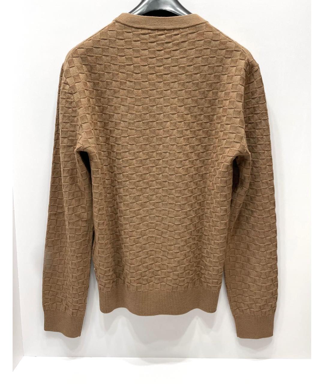LOUIS VUITTON Коричневый шерстяной джемпер / свитер, фото 2