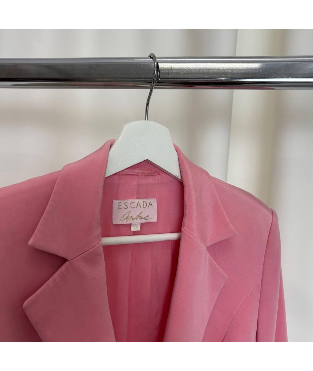 ESCADA Розовый шелковый костюм с юбками, фото 5