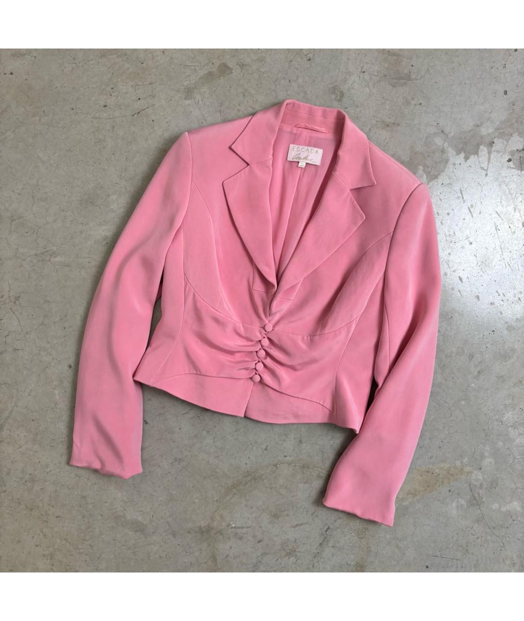 ESCADA Розовый шелковый костюм с юбками, фото 9