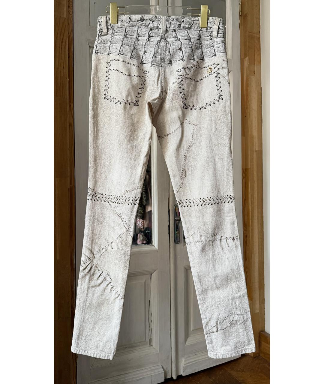 ROBERTO CAVALLI Белые прямые джинсы, фото 2