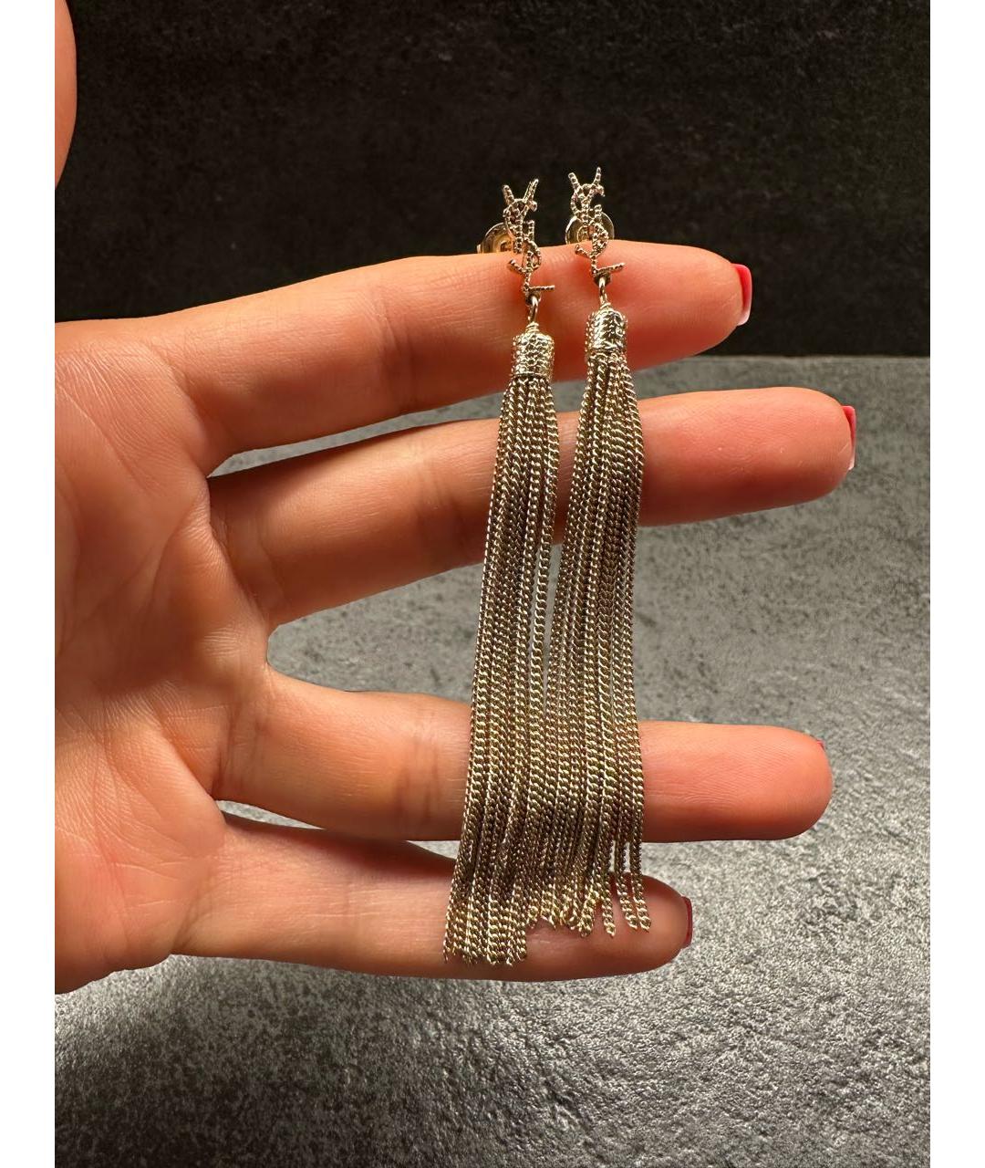 SAINT LAURENT Золотые металлические серьги, фото 3