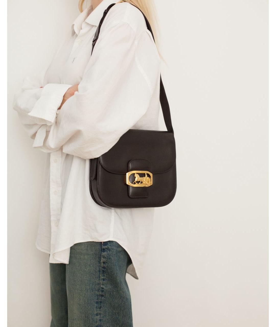 CELINE Коричневая кожаная сумка через плечо, фото 2