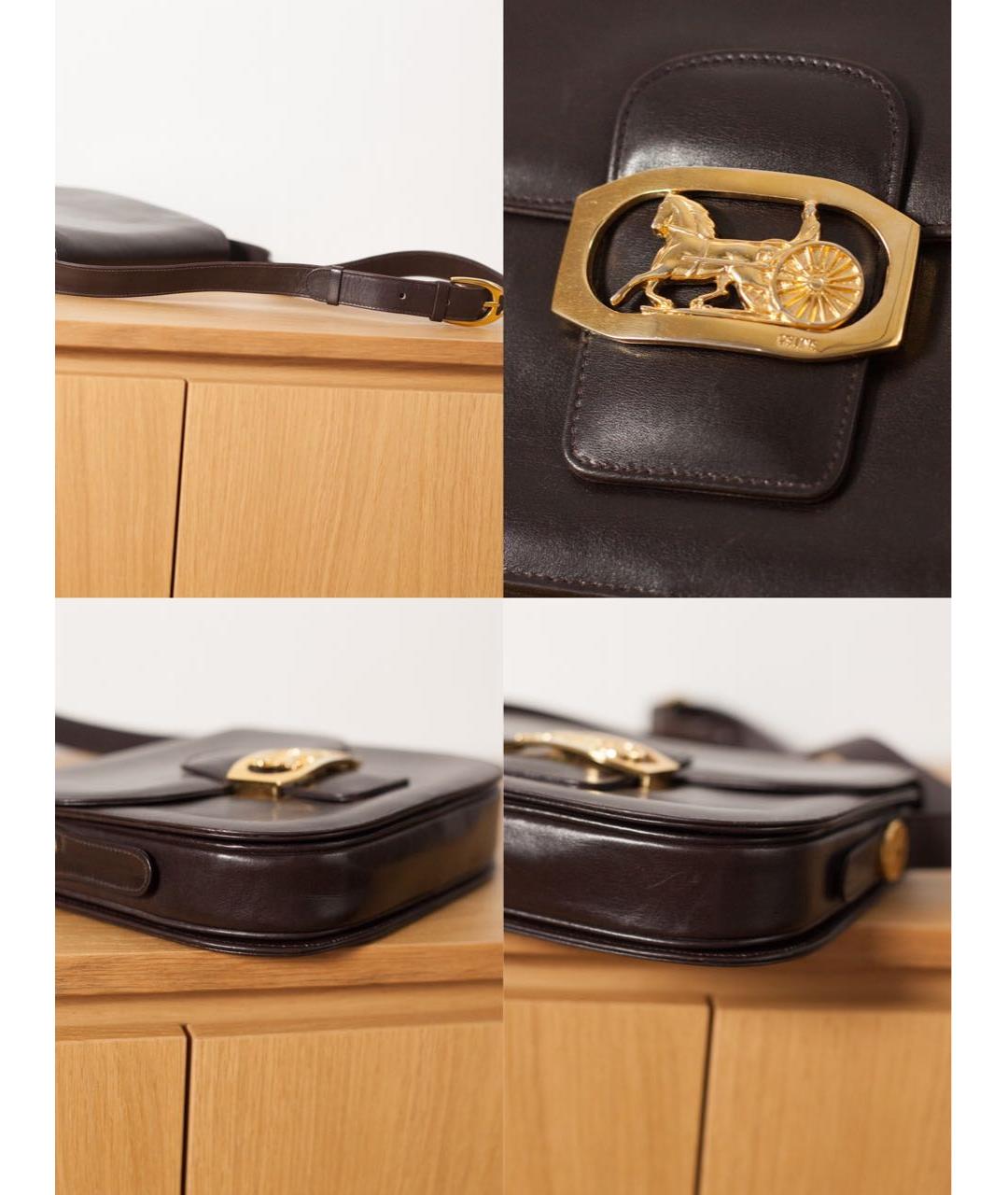 CELINE Коричневая кожаная сумка через плечо, фото 7