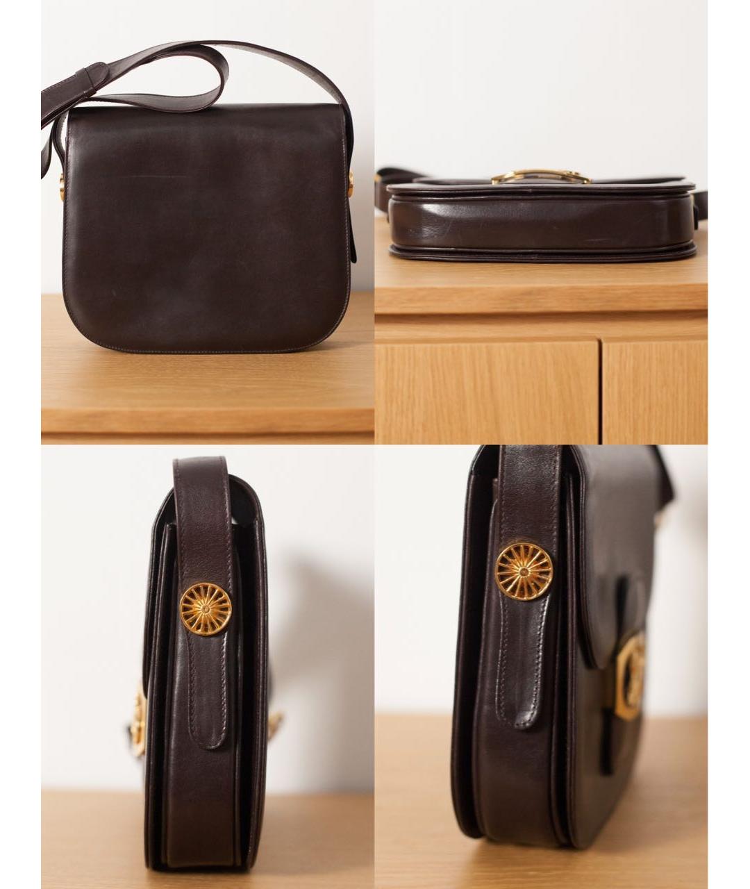 CELINE Коричневая кожаная сумка через плечо, фото 6