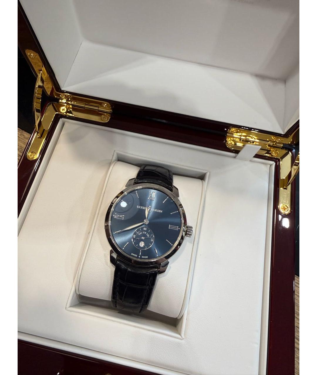 Ulysse Nardin Темно-синие стальные часы, фото 5