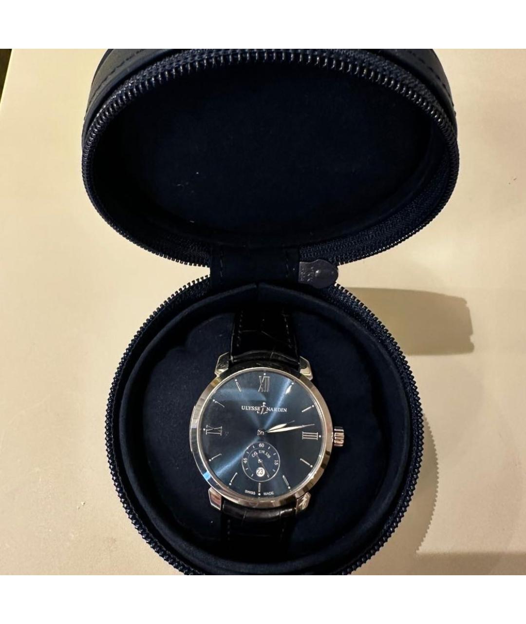 Ulysse Nardin Темно-синие стальные часы, фото 5