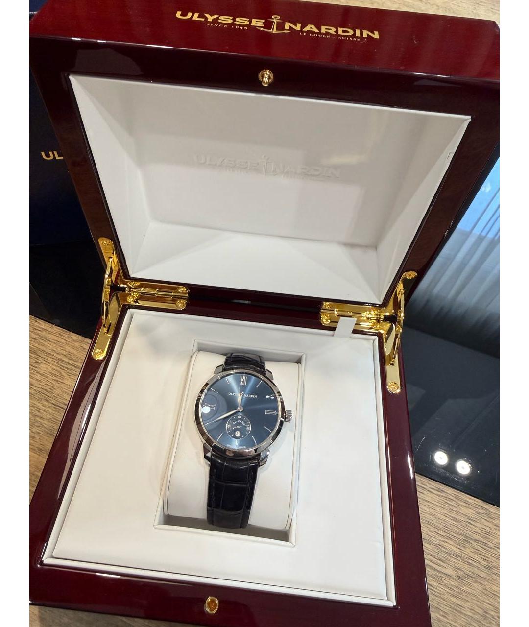 Ulysse Nardin Темно-синие стальные часы, фото 4