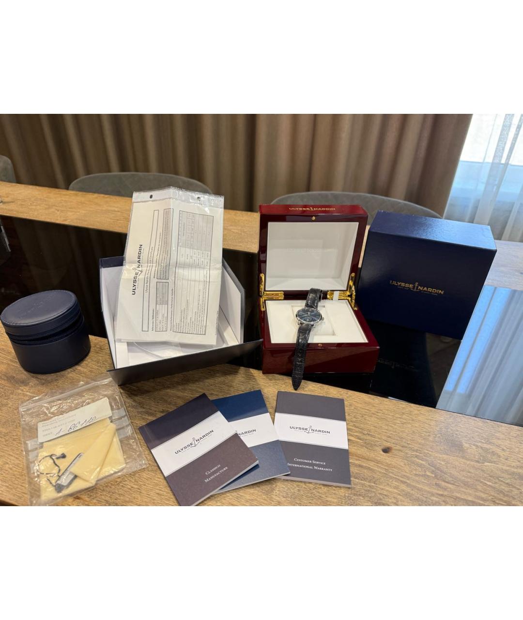 Ulysse Nardin Темно-синие стальные часы, фото 6