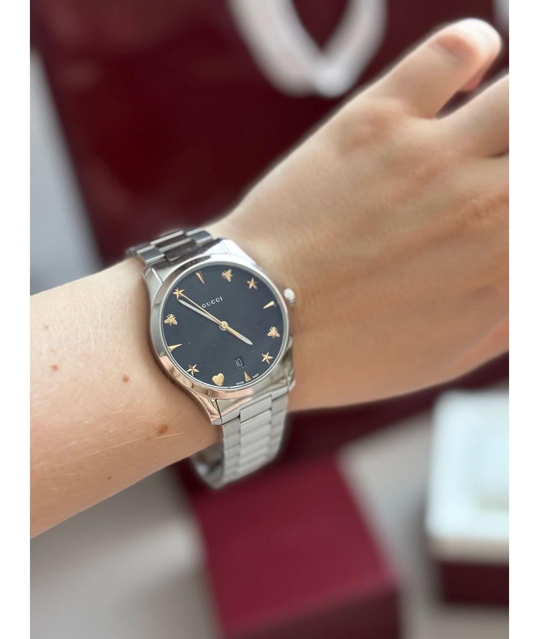 GUCCI Серебряные стальные часы, фото 3