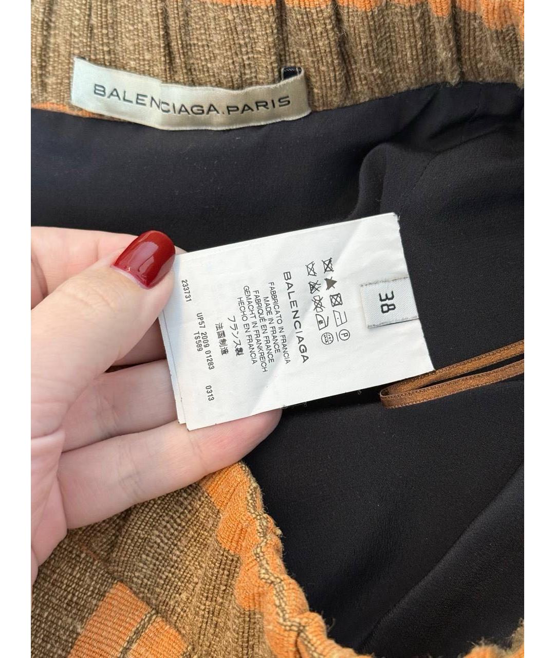 BALENCIAGA Оранжевая шелковая юбка миди, фото 5