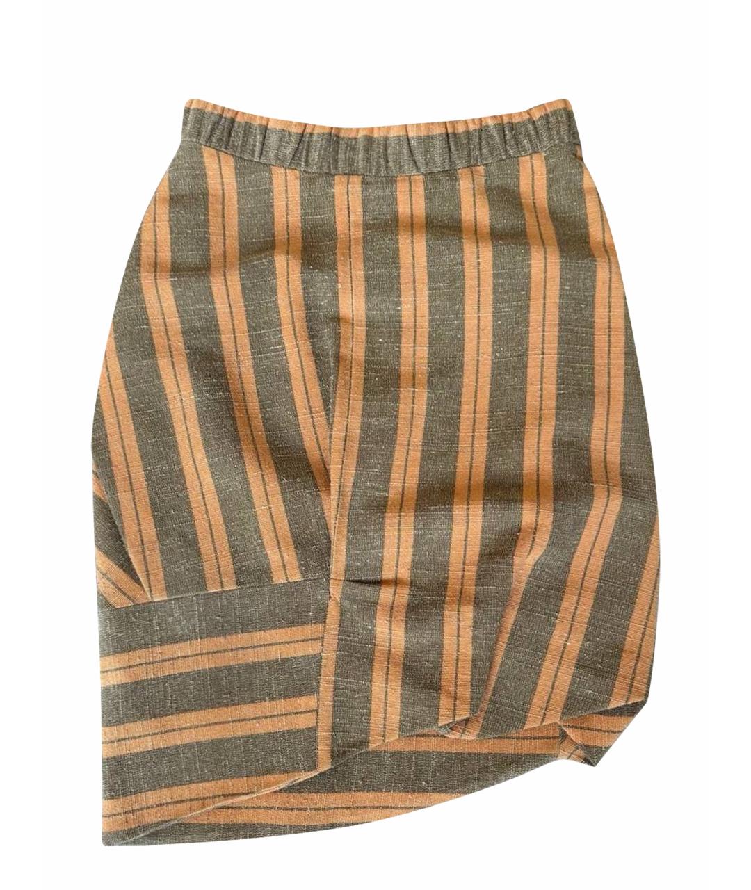 BALENCIAGA Оранжевая шелковая юбка миди, фото 1