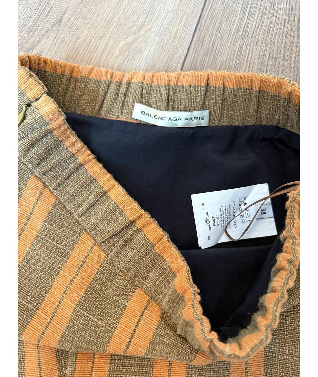 BALENCIAGA Оранжевая шелковая юбка миди, фото 3