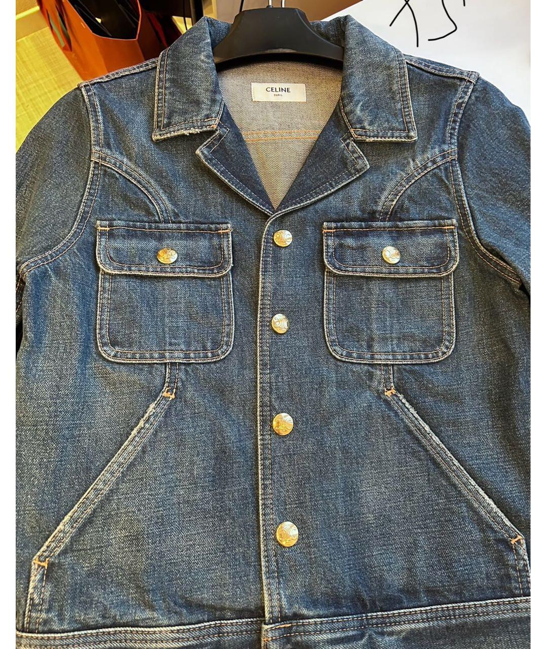CELINE Темно-синяя деним куртка, фото 2