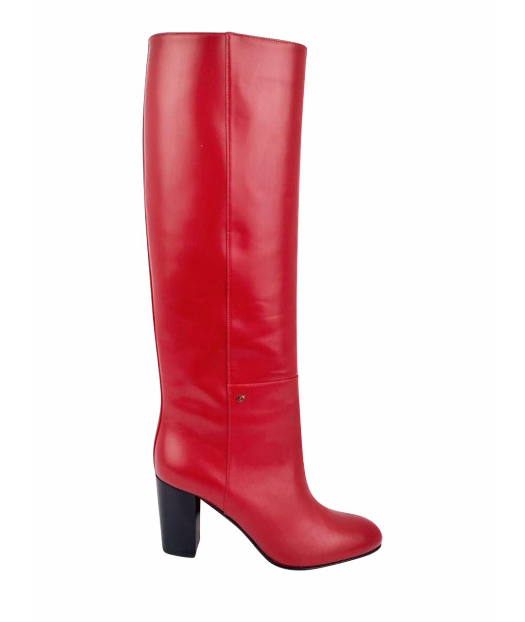 DSQUARED2 Красные кожаные сапоги, фото 1