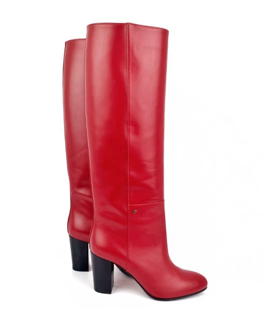 DSQUARED2 Красные кожаные сапоги, фото 9