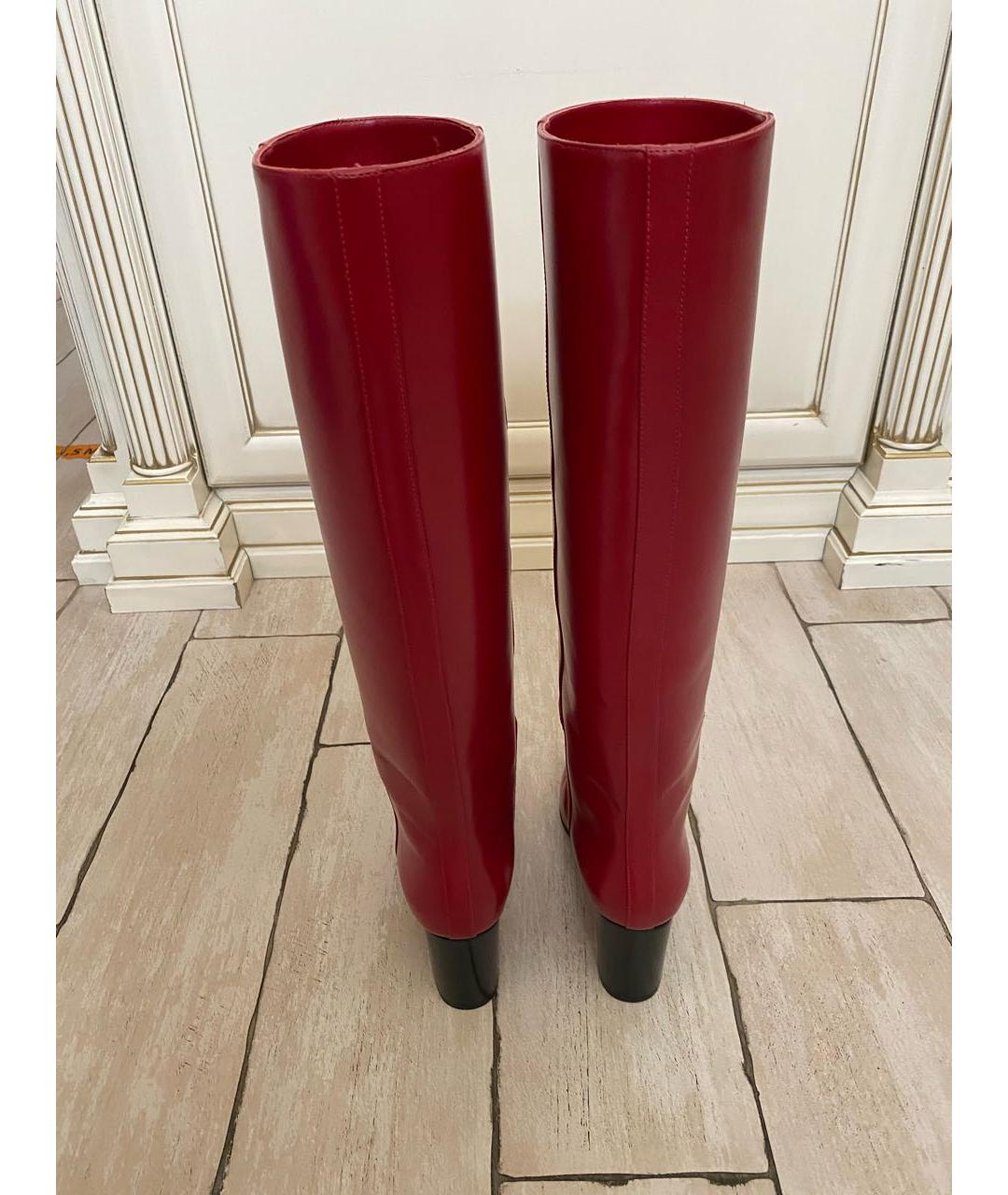 DSQUARED2 Красные кожаные сапоги, фото 6