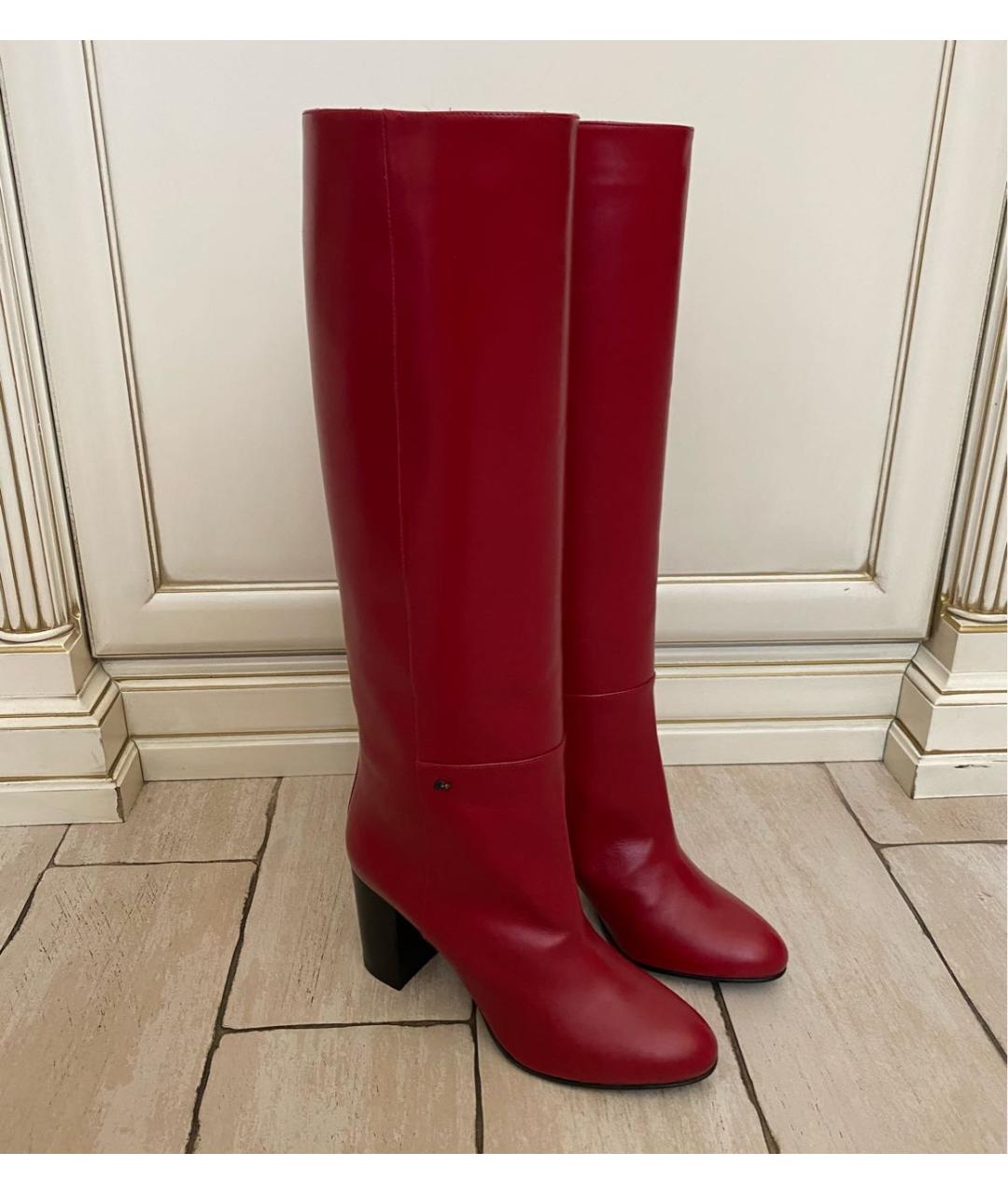 DSQUARED2 Красные кожаные сапоги, фото 5