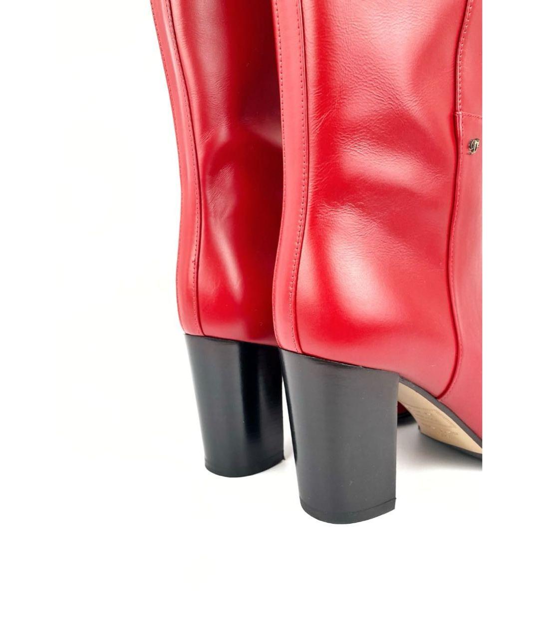 DSQUARED2 Красные кожаные сапоги, фото 4