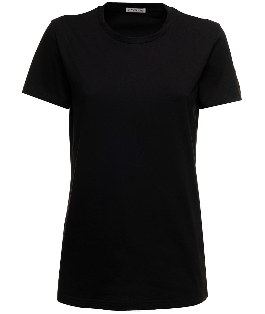MONCLER Черная хлопковая футболка, фото 1