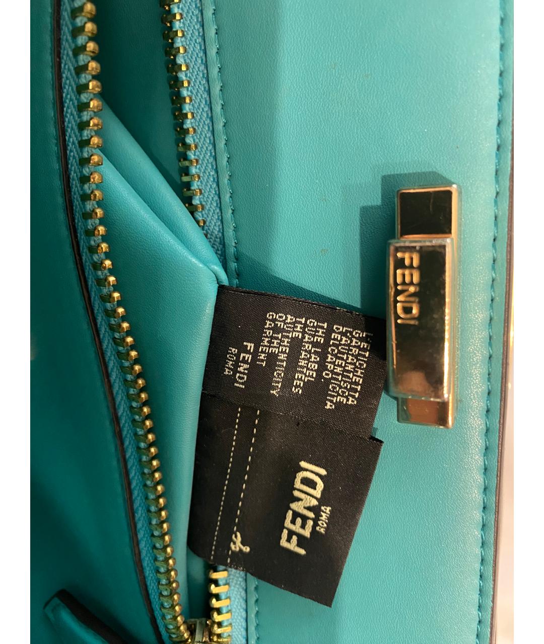 FENDI Коричневая кожаная сумка через плечо, фото 4