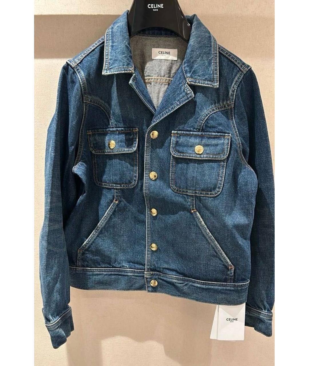 CELINE Темно-синяя деним куртка, фото 2