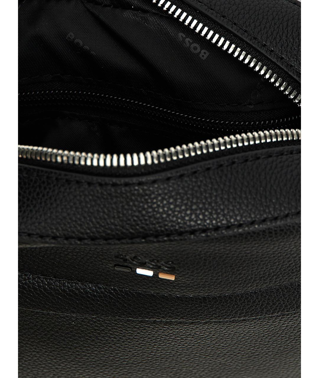 HUGO BOSS Черная сумка на плечо из искусственной кожи, фото 4