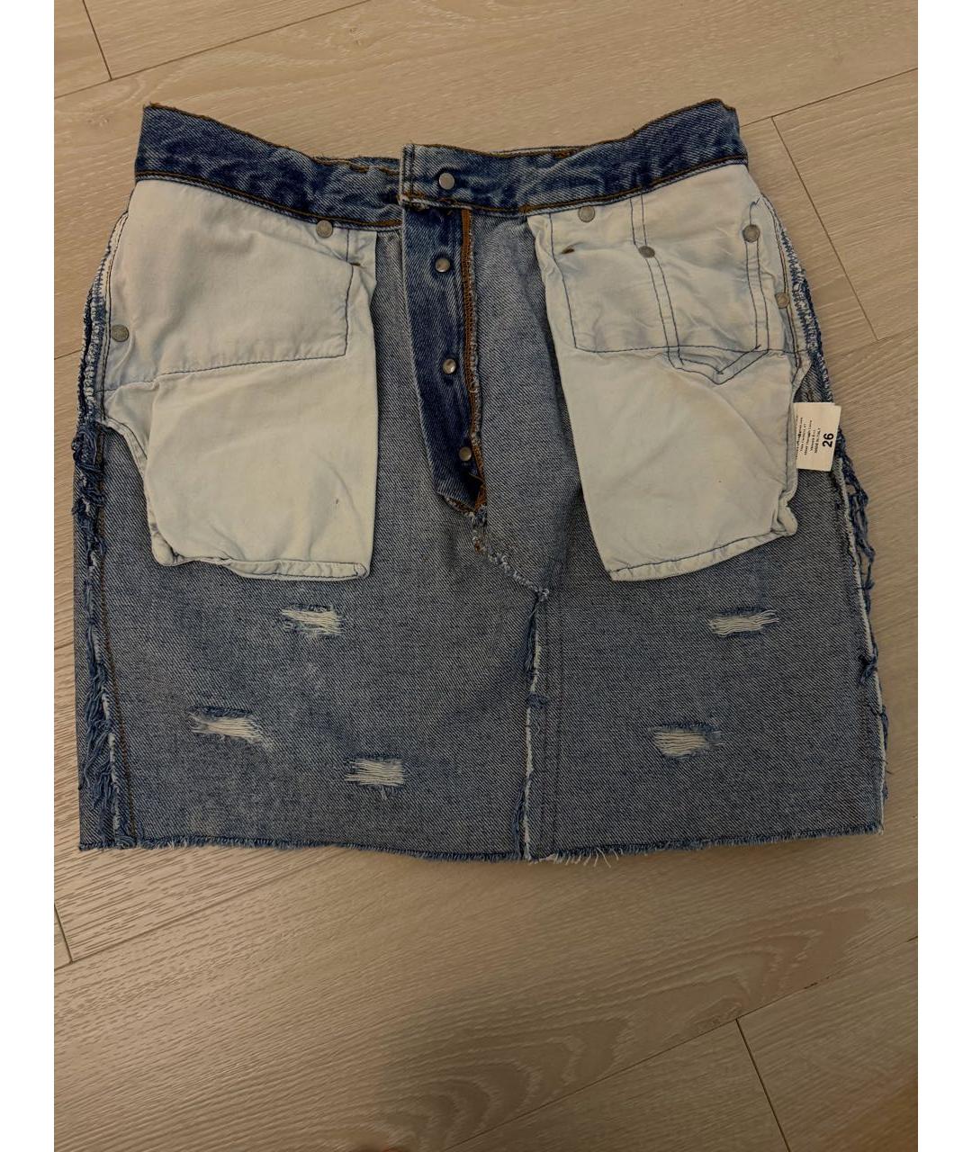 FORTE COUTURE Синяя деним юбка мини, фото 3