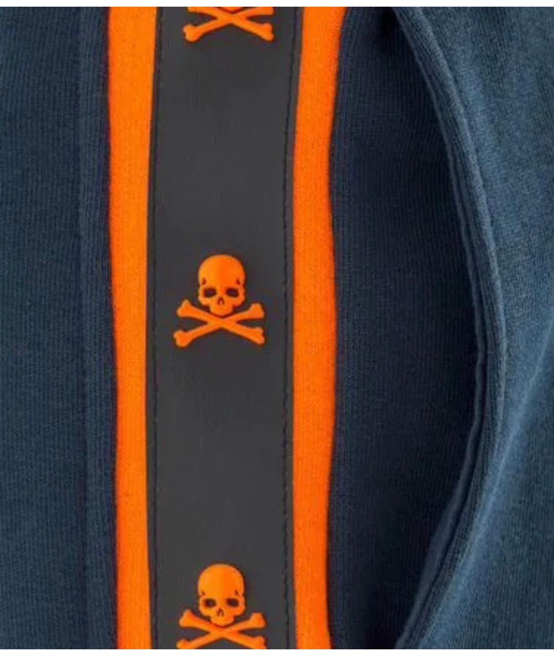 PHILIPP PLEIN Синие хлопковые повседневные брюки, фото 4