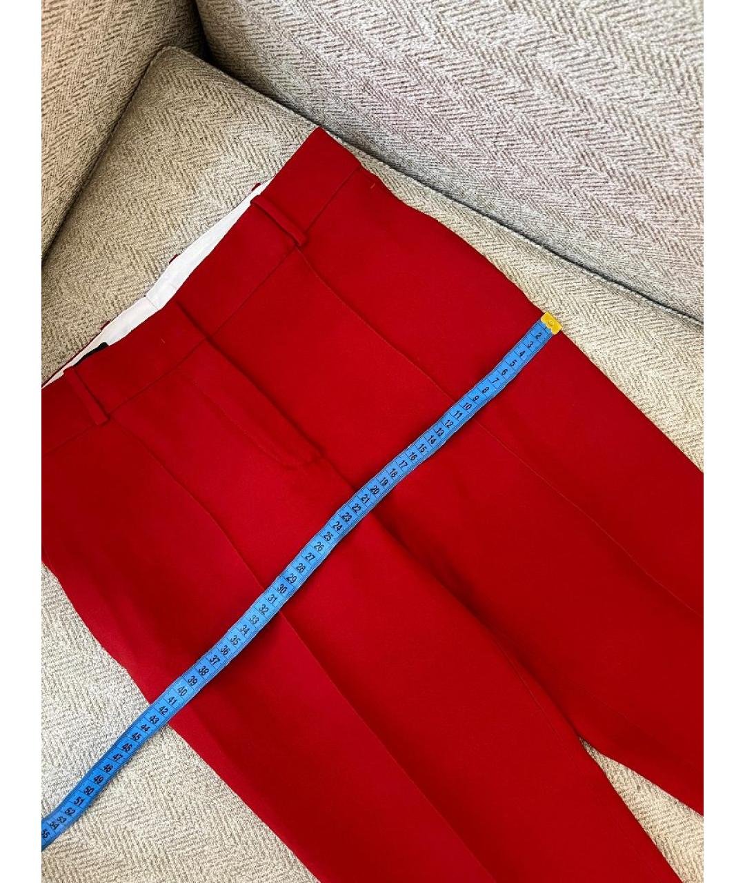 LORO PIANA Красные кашемировые прямые брюки, фото 4
