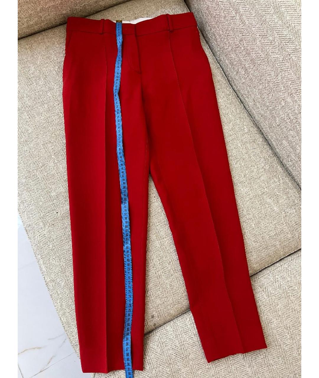 LORO PIANA Красные кашемировые прямые брюки, фото 6