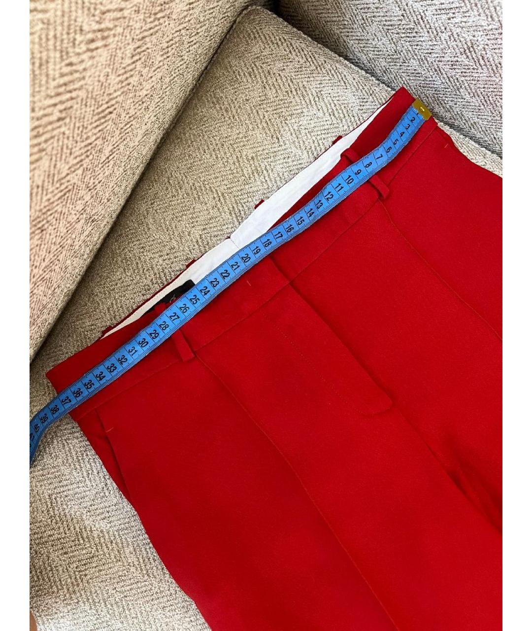 LORO PIANA Красные кашемировые прямые брюки, фото 5