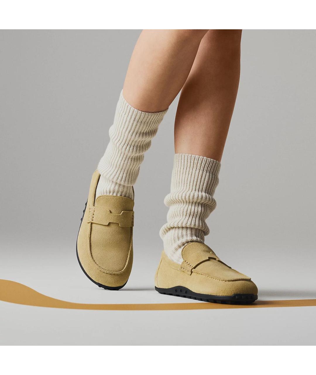 HERMES Горчичные замшевые лоферы, фото 4