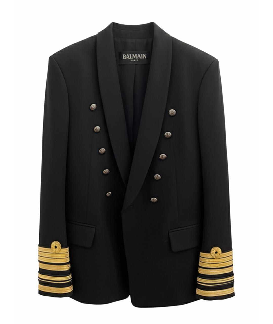 BALMAIN Черный шерстяной жакет/пиджак, фото 1