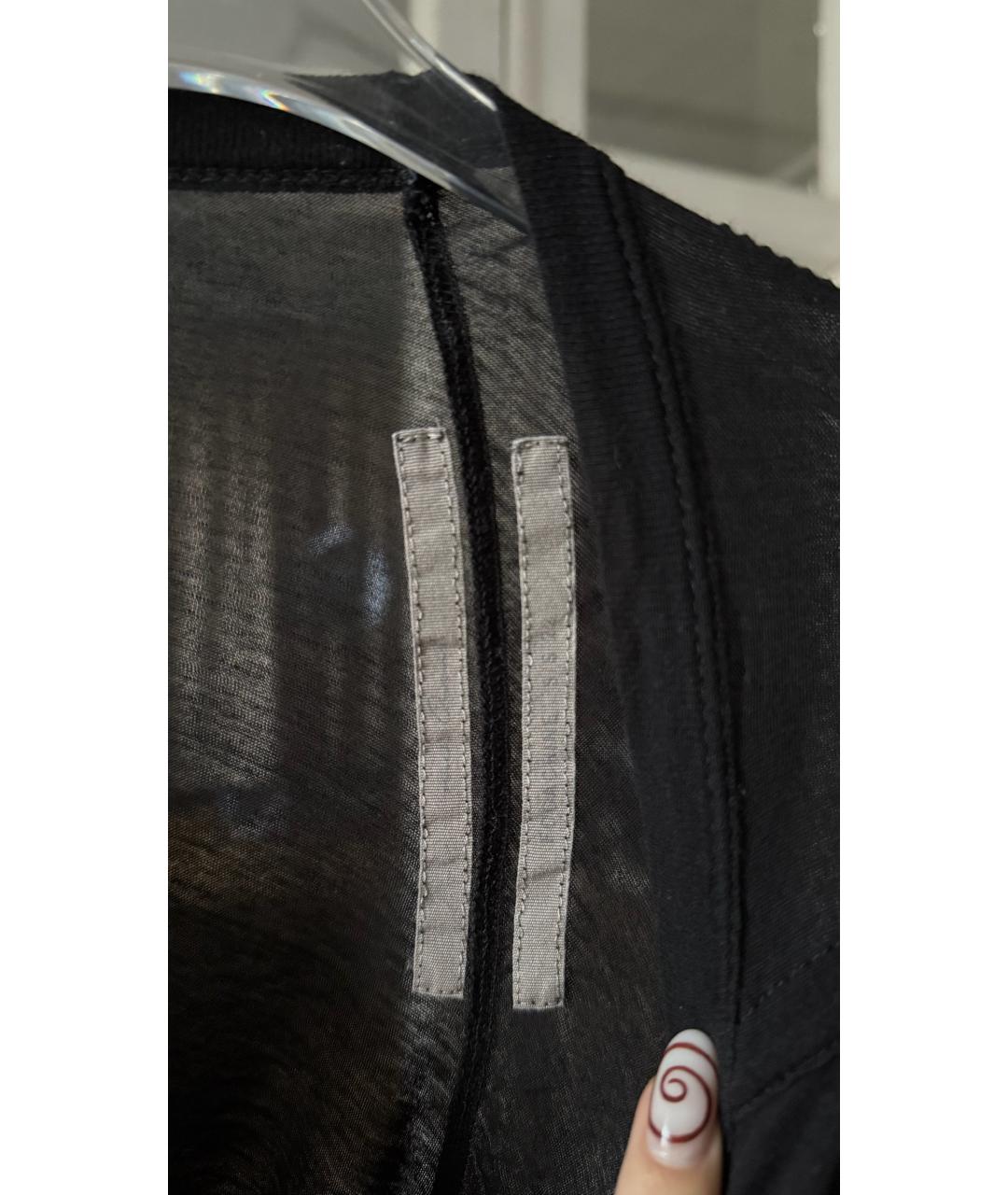 RICK OWENS Черная хлопковая футболка, фото 3