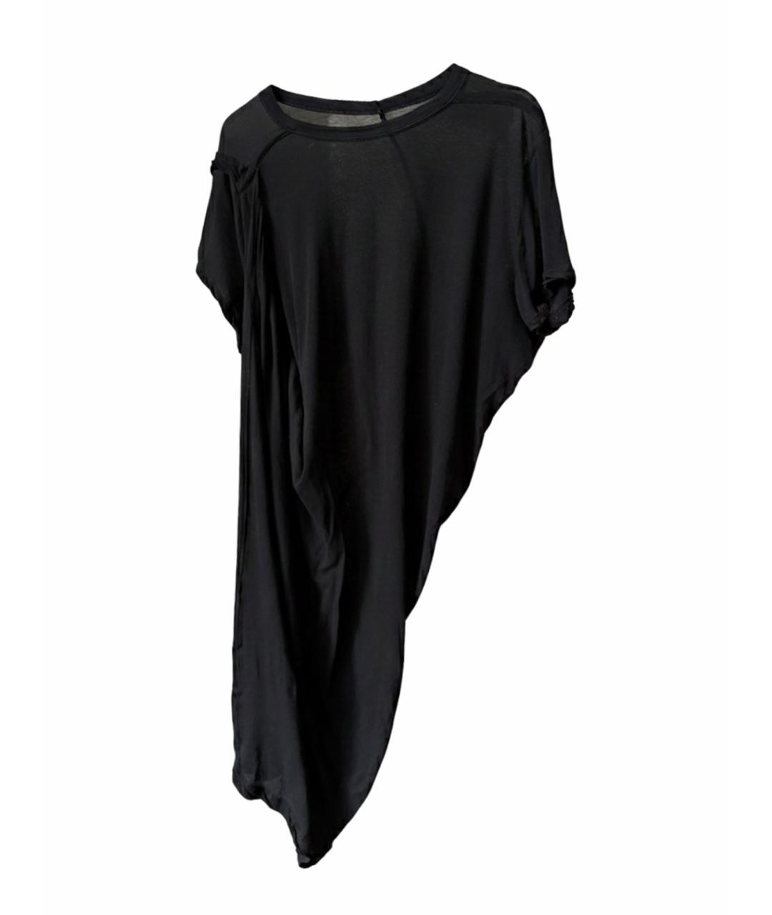 RICK OWENS Черная хлопковая футболка, фото 1