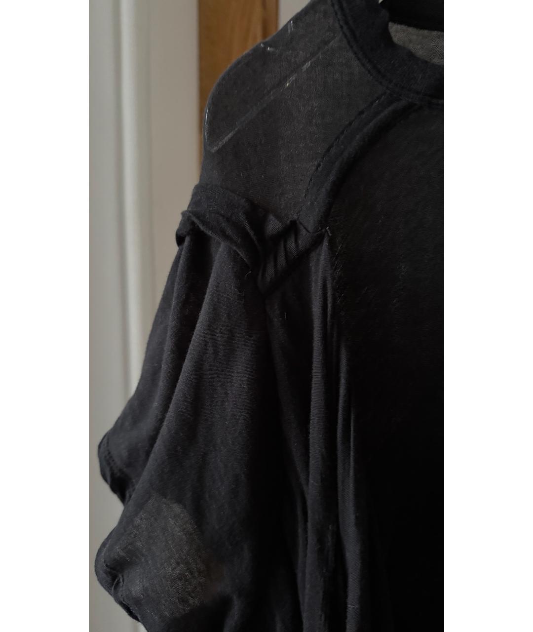 RICK OWENS Черная хлопковая футболка, фото 5