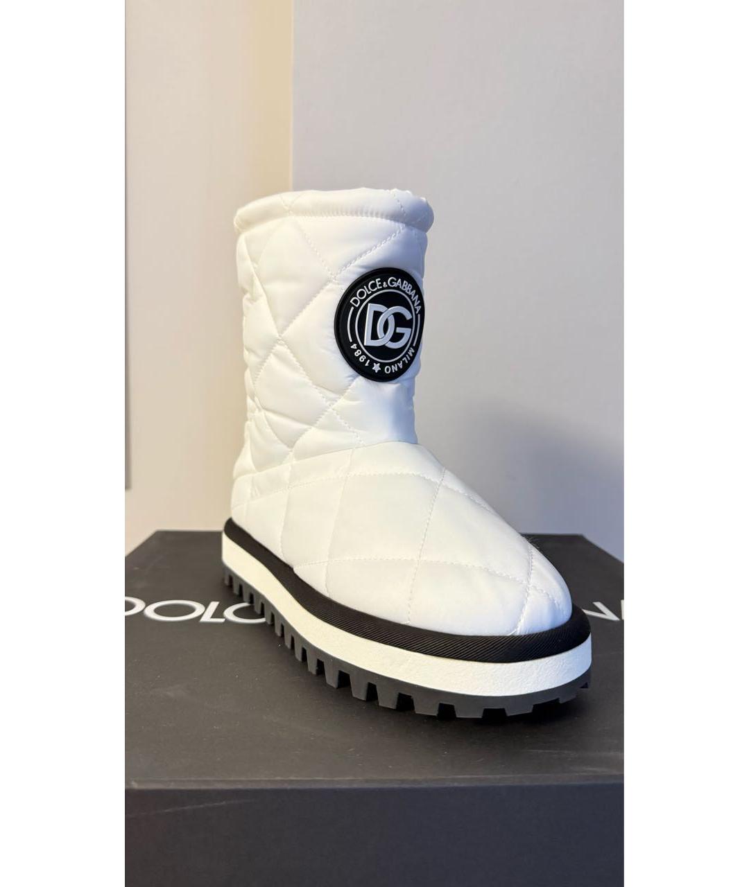 DOLCE&GABBANA Белые текстильные полусапоги, фото 2
